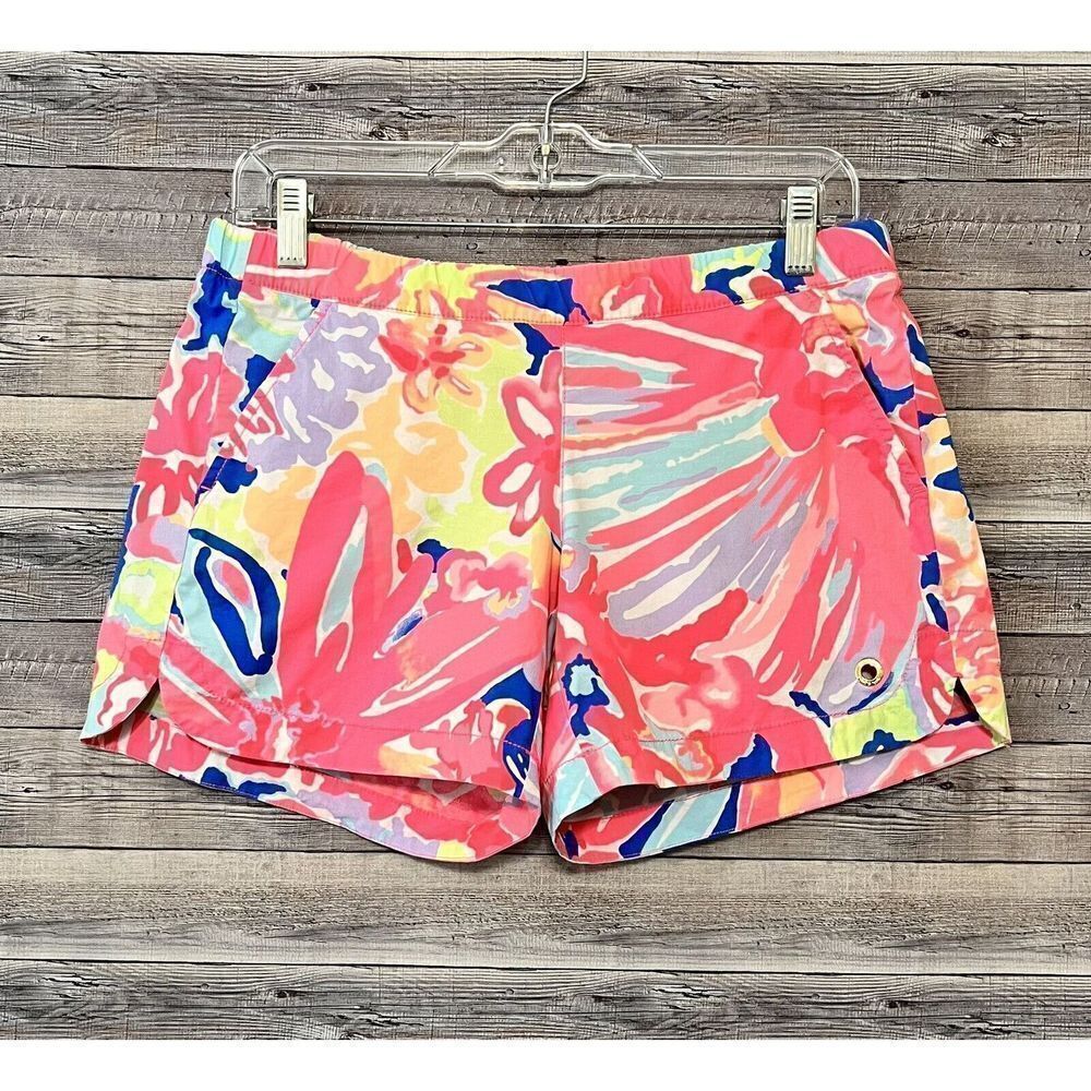Lilly Pulitzer Pull On Shorts In Multi Playa Hermosa Sz Small